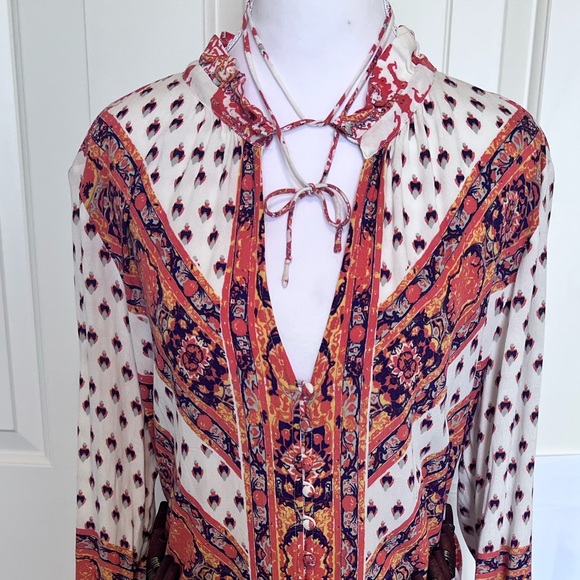 Free People Magic Mystery Tunic Bell
Sleeve Mini Dress Button Detail Sz Medium - Picture 9 of 16